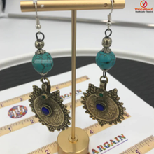 Load image into Gallery viewer, Vintage Coins and Stone Dangle Earrings