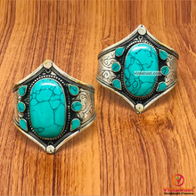 Load image into Gallery viewer, Handmade Silvered Metal Patterned Cuff Bracelet