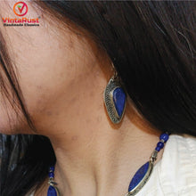 Load image into Gallery viewer, Lapis Lazuli Stone Pendants Necklace with Earrings