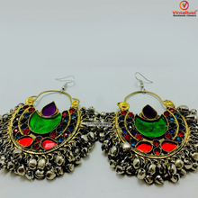 Load image into Gallery viewer, Antique Kuchi Earrings with Dangling Bells