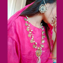 Load image into Gallery viewer, White Pearls and Beaded Tribal Jewelry Set