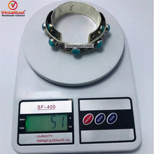 Load image into Gallery viewer, Handmade Cuff Bracelet inlaid with Stones and Beads