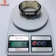 Load image into Gallery viewer, Vintage Tribal Boho Cuff inlaid With Brown Stones