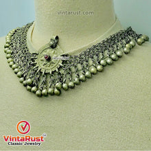 Load image into Gallery viewer, Silver Kuchi Bells Choker Necklace With Vintage Pendant