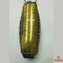 Load image into Gallery viewer, Handmade Black & Gold Kuchi Tribal Clutch
