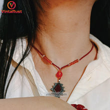 Load image into Gallery viewer, Black Friday Beaded Chain Pendant Necklace with Cuff Bracelet