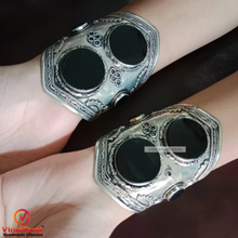 Load image into Gallery viewer, Kuchi Tribal Black Stone Cuff Bracelet