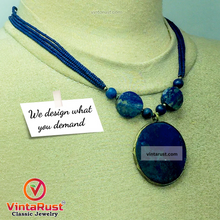 Load image into Gallery viewer, Lapis Lazuli Big Stone Pendant Necklace
