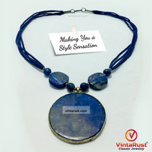 Load image into Gallery viewer, Lapis Lazuli Big Stone Pendant Necklace