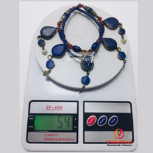 Load image into Gallery viewer, Stylish Lapis Lazuli Stone Necklace with Beaded Chain