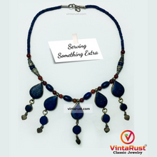 Load image into Gallery viewer, Stylish Lapis Lazuli Stone Necklace with Beaded Chain