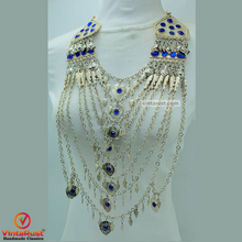 Load image into Gallery viewer, Silver Multilayers Long Bib Necklace