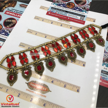 Load image into Gallery viewer, Red and Blue Glass Stones Collar Choker Necklace