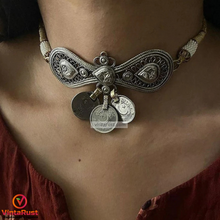 Load image into Gallery viewer, Handcrafted Modern Vintage Statement Coins Choker
