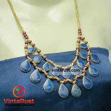 Load image into Gallery viewer, Tribal Lapis Lazuli Stone Choker Necklace