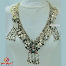Load image into Gallery viewer, Tribal Kuchi Necklace With Dangling Tassels