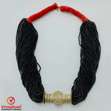 Load image into Gallery viewer, Unique Black Layered Beaded Tribal Necklace