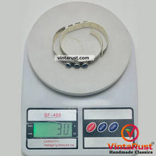 Load image into Gallery viewer, Tibetan Antiqued Lapis Lazuli Tiger Eye Cuff Bracelet