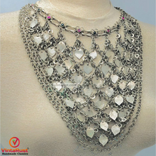 Load image into Gallery viewer, Silver Gypsy Necklace With Multilayers Chain and Tassels