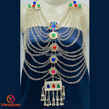 Load image into Gallery viewer, Vintage Silver Layered Bib Necklace