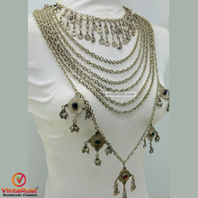 Load image into Gallery viewer, Handmade Layered Vintage Kuchi Necklace