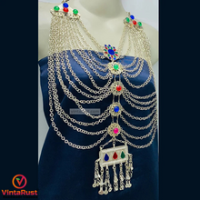 Load image into Gallery viewer, Vintage Silver Layered Bib Necklace