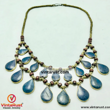 Load image into Gallery viewer, Tribal Lapis Lazuli Stone Choker Necklace
