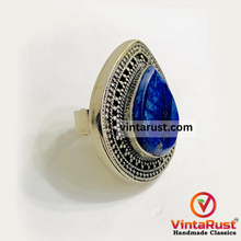 Load image into Gallery viewer, Handmade Lapis Lazuli Water Drop Stone Ring