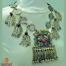 Load image into Gallery viewer, Silver Vintage Coins Chain Necklace