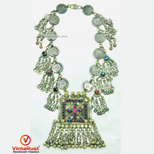 Load image into Gallery viewer, Silver Vintage Coins Chain Necklace