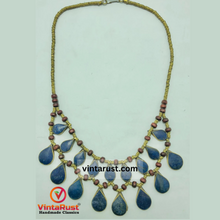 Load image into Gallery viewer, Tribal Lapis Lazuli Stone Choker Necklace