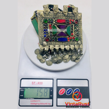 Load image into Gallery viewer, Blue and Green Long Chain Pendant Necklace