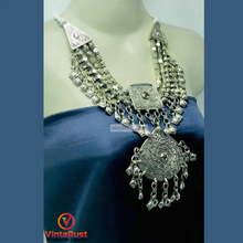 Load image into Gallery viewer, Antique Tribal Ethnic Silver Kuchi Necklace