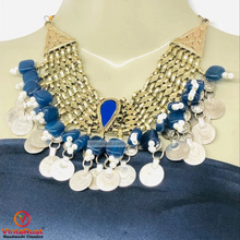 Load image into Gallery viewer, Blue Vintage Statement Coins Choker Necklace