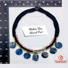 Load image into Gallery viewer, Tribal Choker Necklace With Dangling Lapis Lazuli Stones