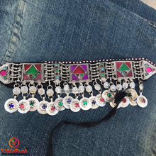 Load image into Gallery viewer, Multicolor Tribal Choker With Dangling Tassels