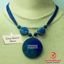 Load image into Gallery viewer, Lapis Lazuli Big Stone Pendant Necklace