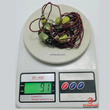 Load image into Gallery viewer, Maroon Beads and Stones Necklace