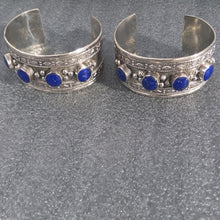 Load image into Gallery viewer, Boho Kuchi Cuff Bracelet With Lapis Stones