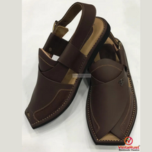 Load image into Gallery viewer, Dark Brown Leather Peshawari Chappal