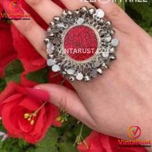 Load image into Gallery viewer, Ethnic Massive Silver Kuchi Bells Ring