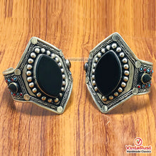 Load image into Gallery viewer, Adjustable Black Stone Cuff Bracelet