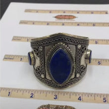 Load image into Gallery viewer, Tribal Adjustable Lapis Lazuli Stone Bracelet