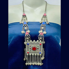 Load image into Gallery viewer, Amulet Style Pendant and Triangular Stone Necklace