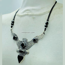 Load image into Gallery viewer, Antique Black Nepalese Triangular Pendant Necklace