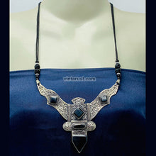 Load image into Gallery viewer, Antique Black Nepalese Triangular Pendant Necklace