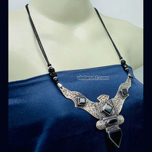 Load image into Gallery viewer, Antique Black Nepalese Triangular Pendant Necklace