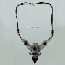 Load image into Gallery viewer, Antique Black Nepalese Triangular Pendant Necklace