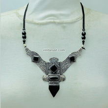 Load image into Gallery viewer, Antique Black Nepalese Triangular Pendant Necklace