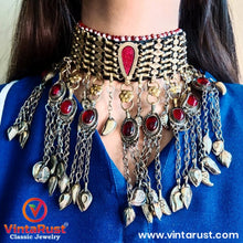 Load image into Gallery viewer, Antique Handmade Choker Necklace with Glass Stones